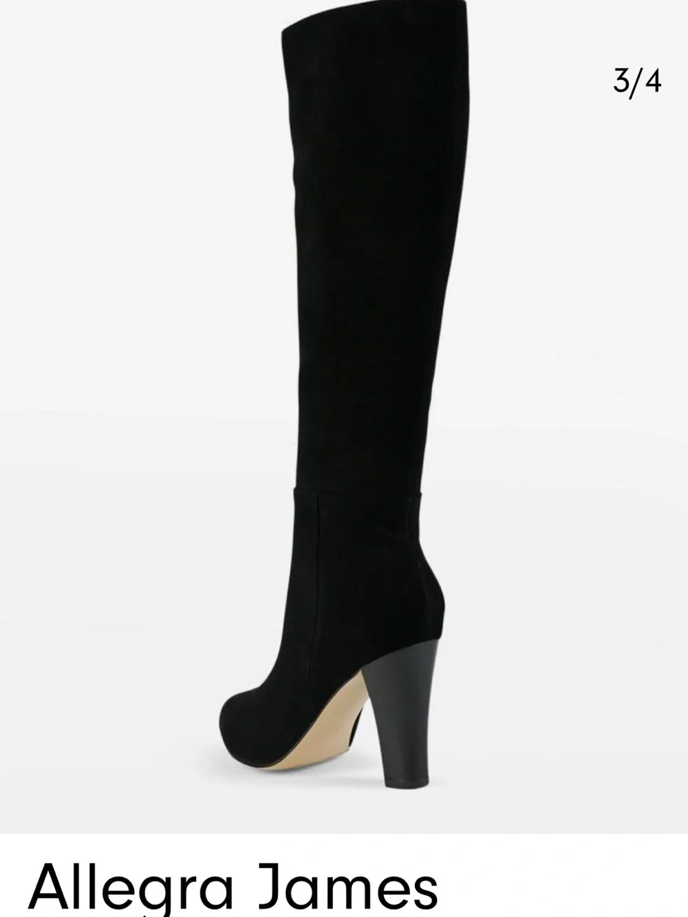 Allegra James Eyla Suede Knee Boots - Black